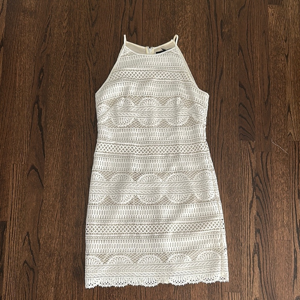 White House Black Market Cream Sheath Mini Dress